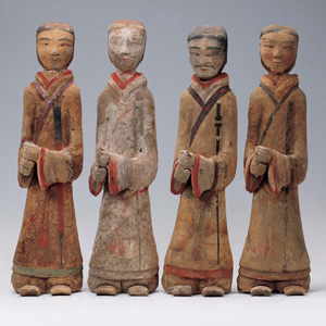 Painted earthware figures from Beidongshan